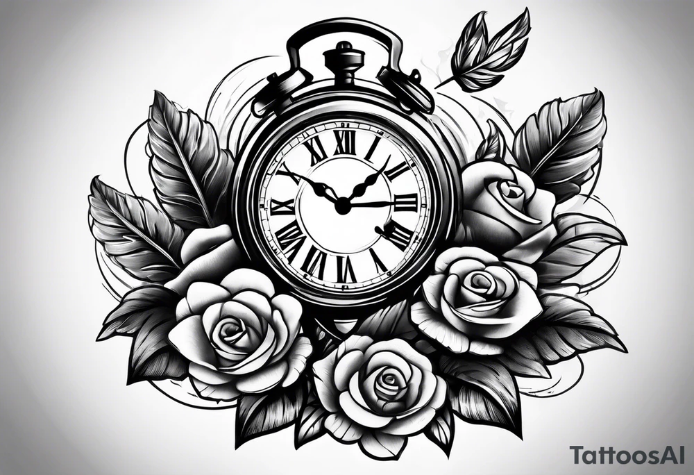 Grenade and clock tattoo idea