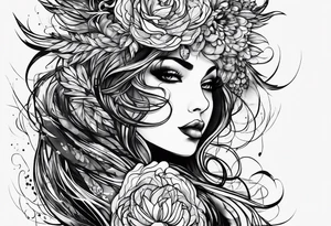 I want it with a lot of abstract lines like in grunge aesthetic, for the showlder tattoo idea