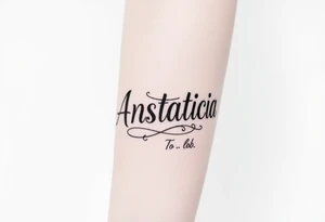 Anastacia in old English font tattoo idea