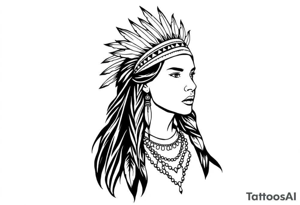 Native American female tattoo idea