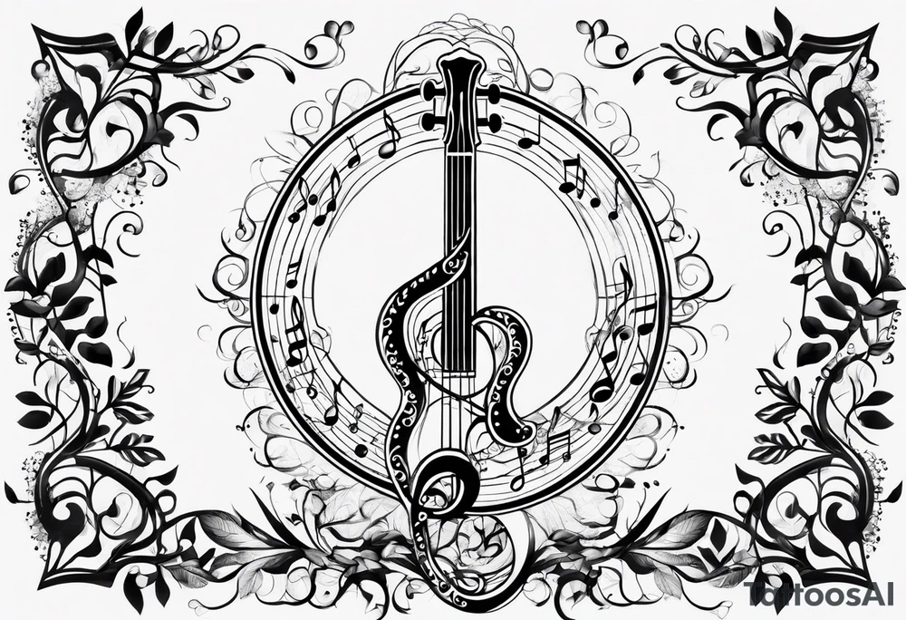 A music note in nature tattoo idea