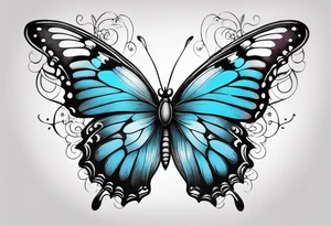 A vibrant butterfly with colorful wings, resting on a flower, showcasing transformation and beauty.” tattoo idea