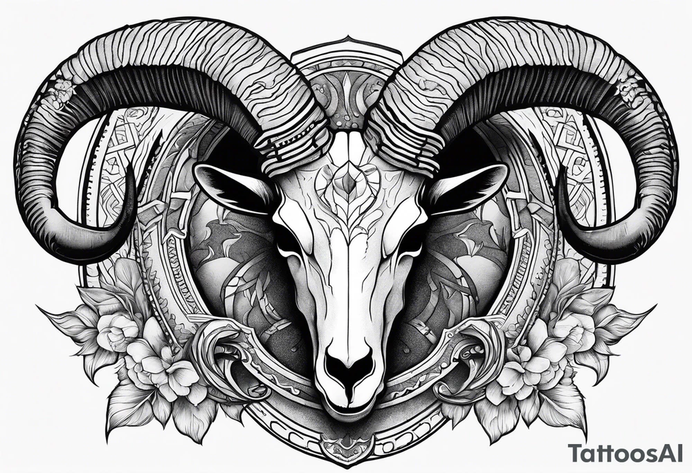 Capricorn goat skull. tattoo idea