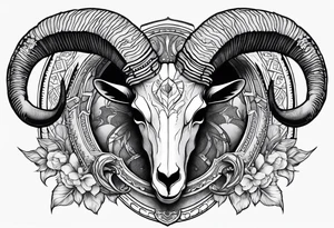 Capricorn goat skull. tattoo idea