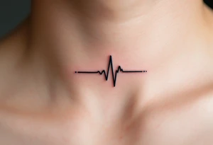 A delicate black and gray EKG line with small blue dots marking each pulse, symbolizing clarity and calm. tattoo idea