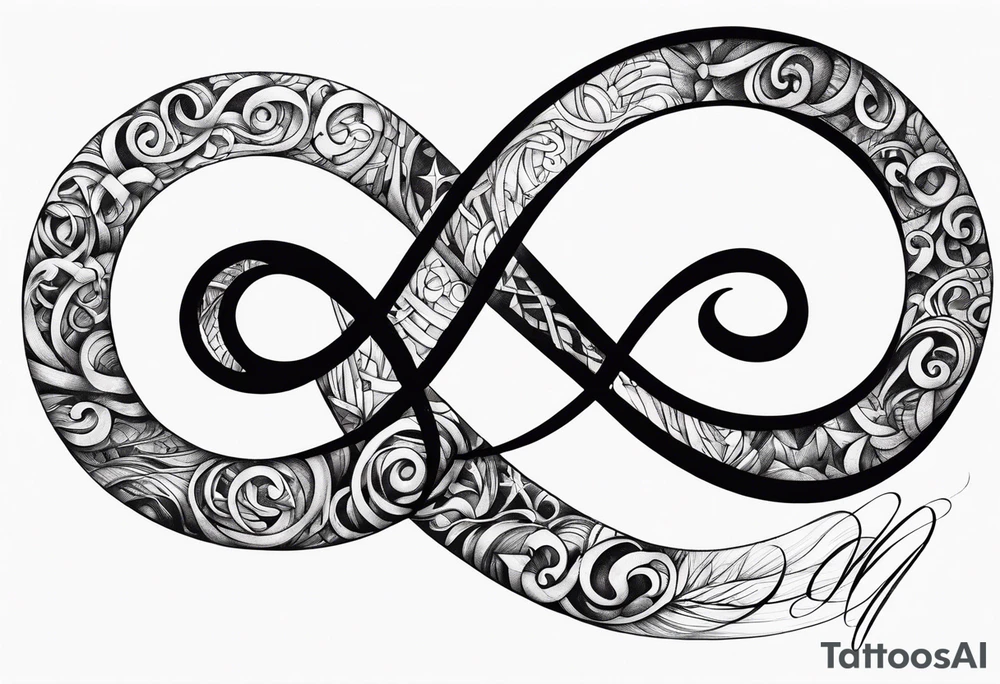 Infinity symbol with writing tattoo idea
