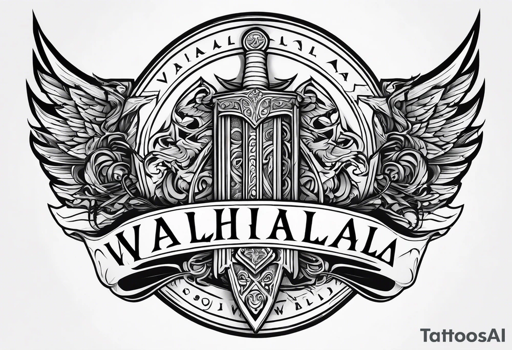 Valhalla sword tattoo idea