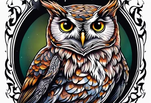 eastern screech owl tattoo idea