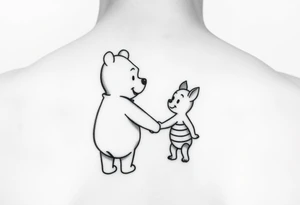 winnie the pooh and piglet holding hands tattoo idea