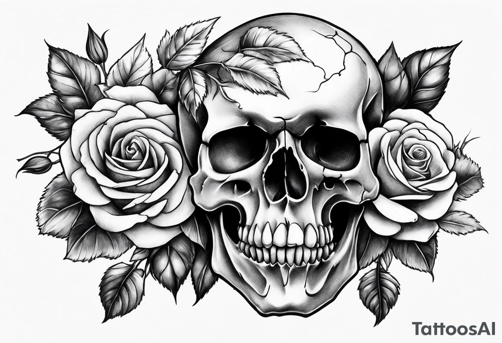 Watch skull roses tattoo idea
