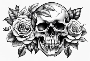 Watch skull roses tattoo idea