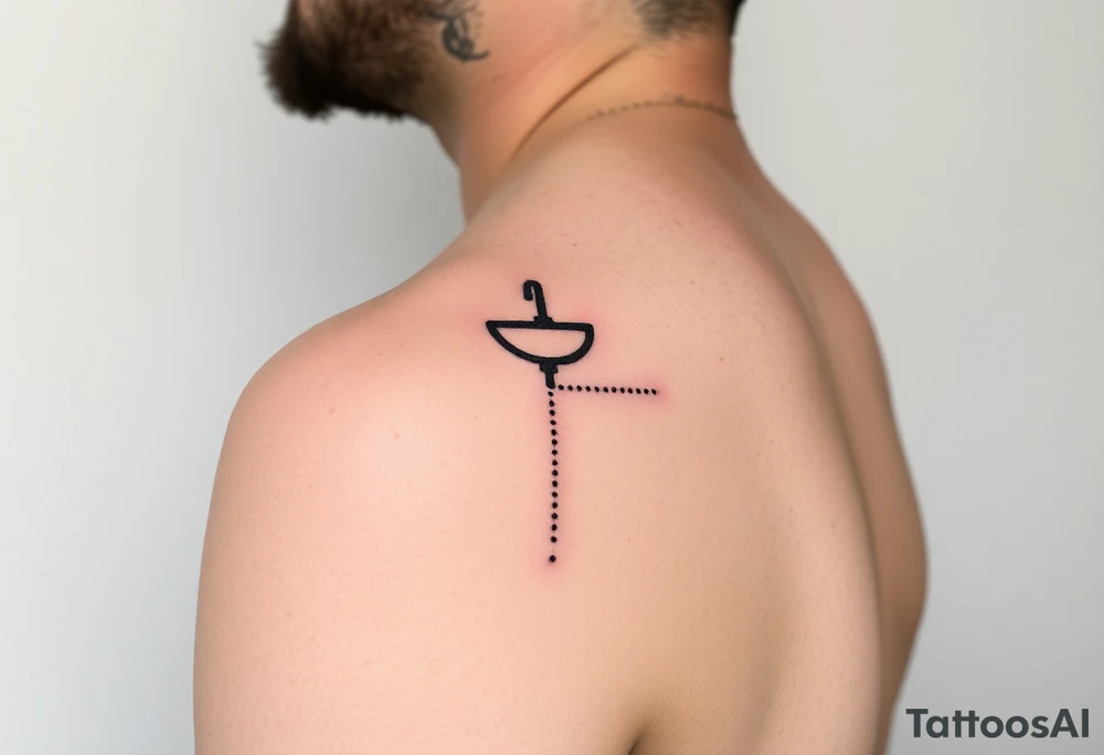 tatto with horizontal system of piping coming from a sink down a forearm tattoo idea