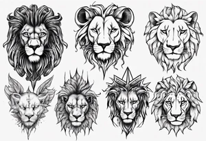 half lion face half human tattoo idea