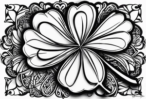 the word Honor Love Respect the numbers 3 1 7 and a four leaf clover tattoo idea