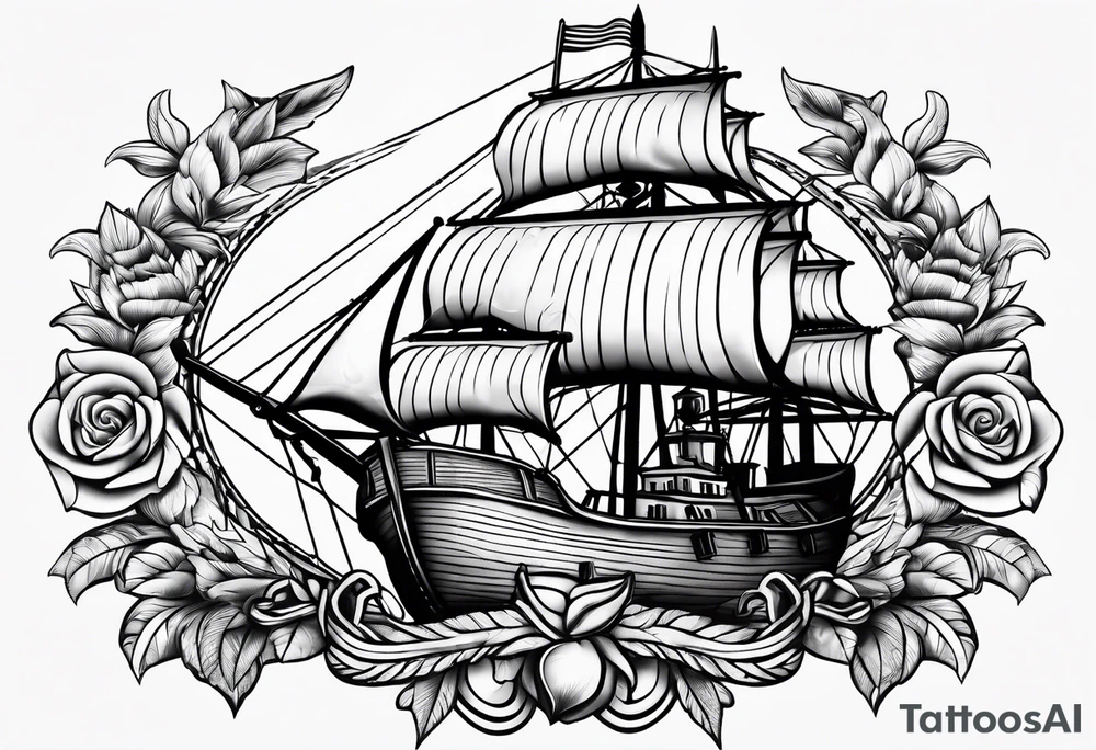 Ship anchor tattoo idea
