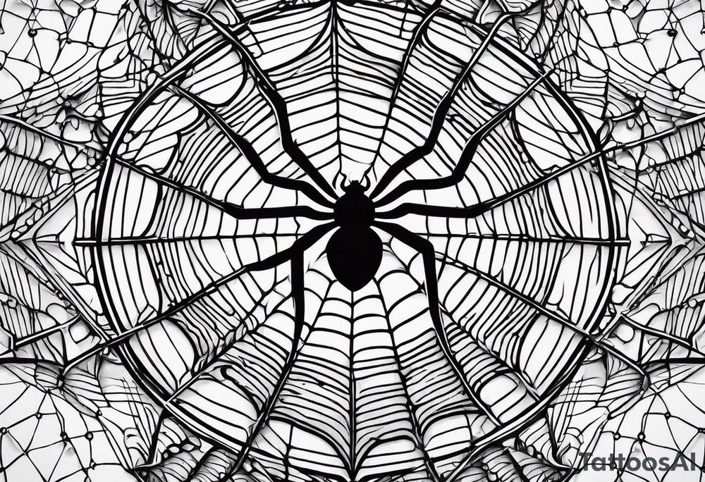 Symetrical spider web tattoo idea