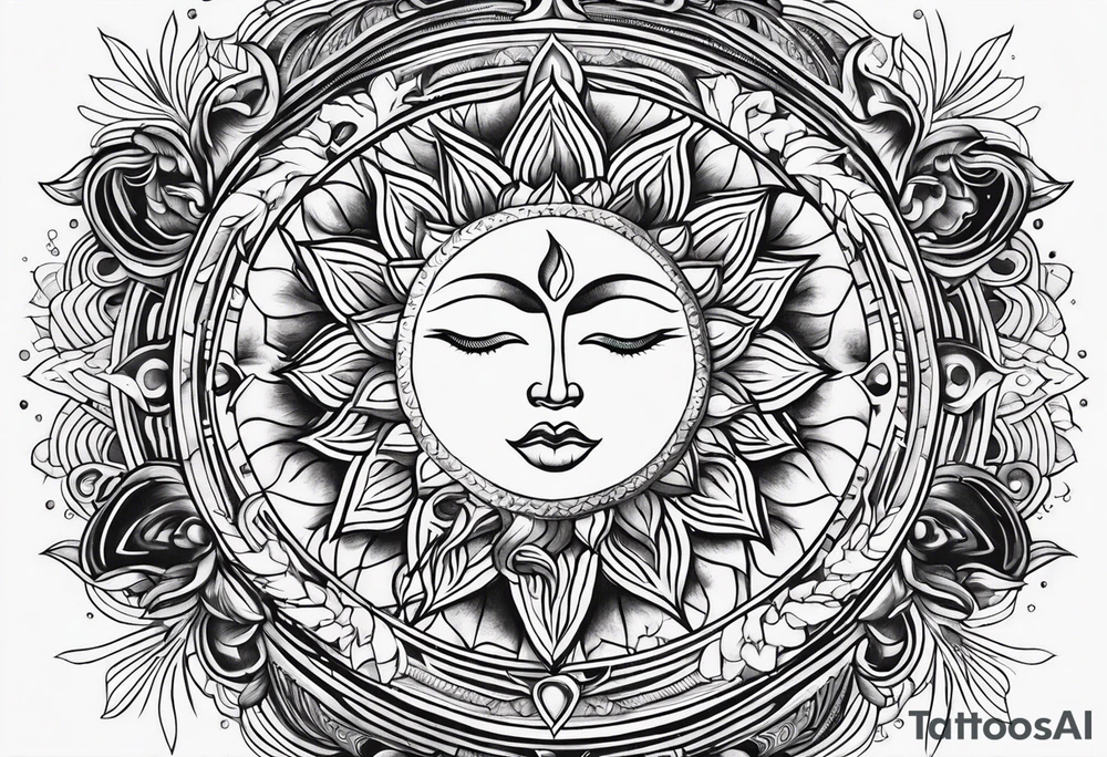 Moon and sun tattoo idea