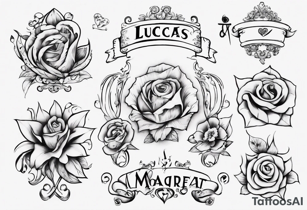 my kids' names: Lucas and Margaret and something that symbolizes love tattoo idea