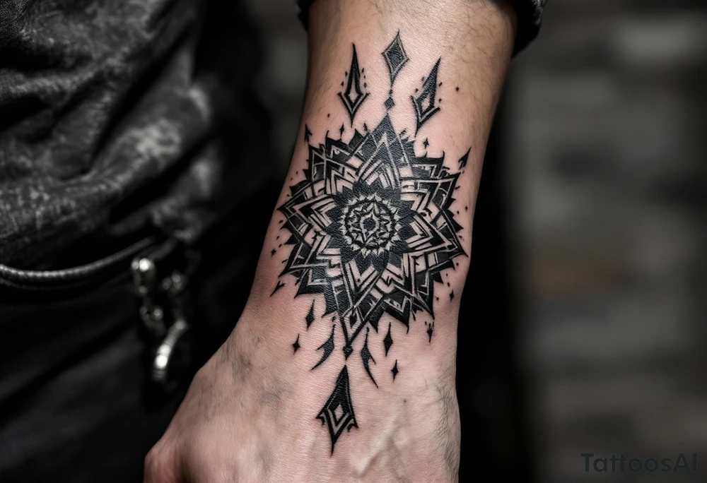 photograph trippy geometric tattoo idea