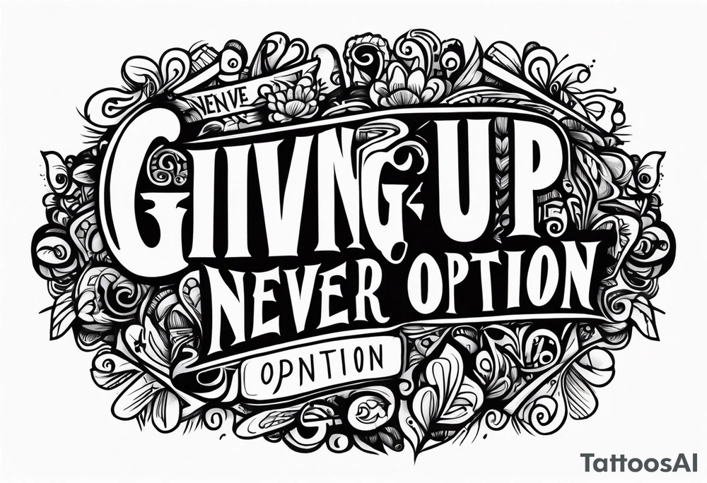 Giving up is never an option tattoo idea