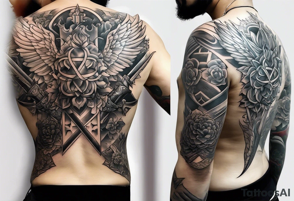 back sword tattoo tattoo idea