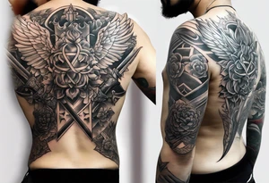 back sword tattoo tattoo idea