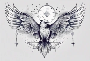 Constellation, wing , animal, snow , cross tattoo idea