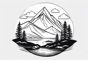 Mountains with a river tattoo idea