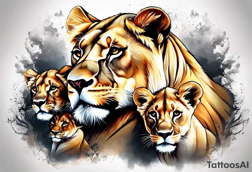 Lioness & Cubs tattoo idea