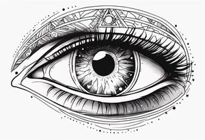eye with universe reflection in the iris tattoo idea