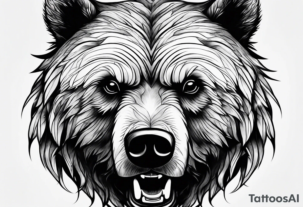 angry bear tattoo idea