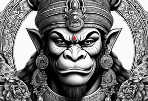 Half sleeve, hanuman tattoo idea