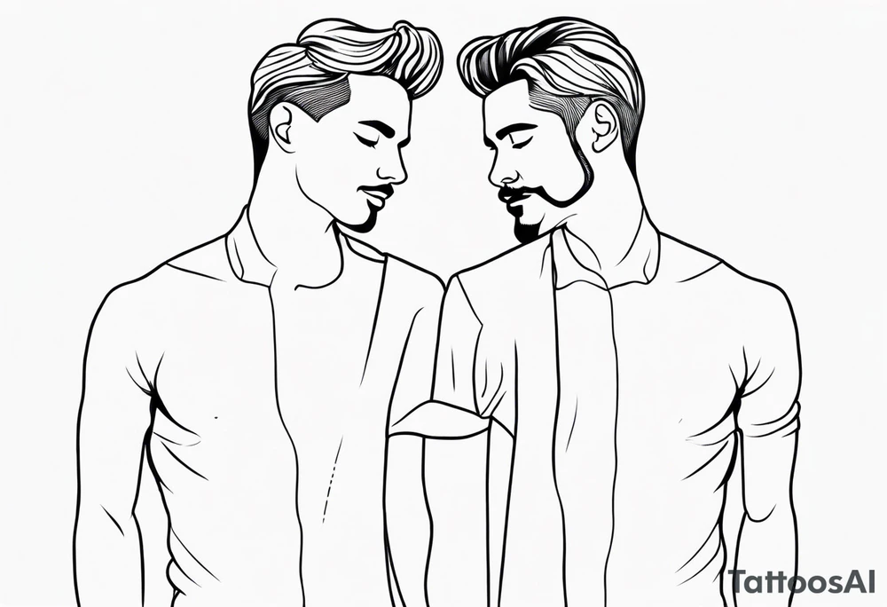 Gay men outline tattoo idea