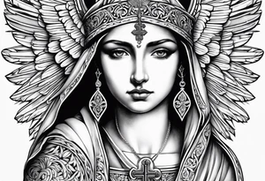 orthodox  CROS WITH ANGEL tattoo idea