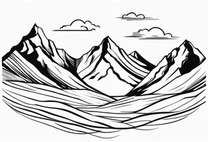 minimalist mountain range tattoo idea