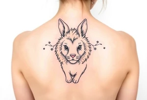 a cute little lion mane bunny rabbit tattoo idea