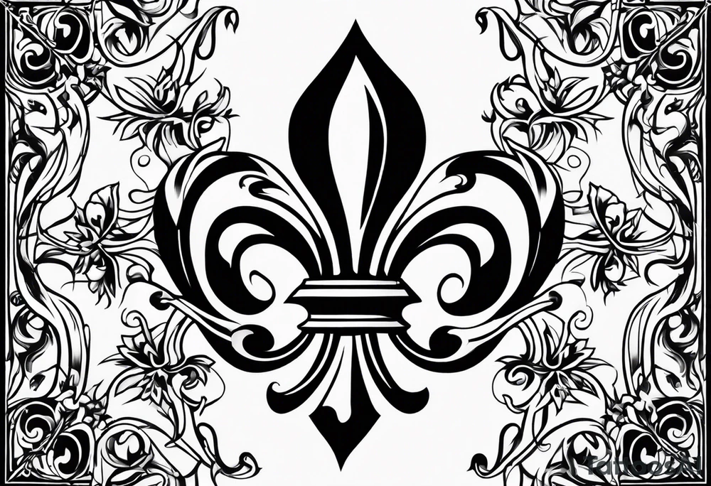 Fleur de lys celtique en flamme tattoo idea