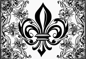 Fleur de lys celtique en flamme tattoo idea