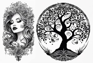 Un arbre de vie et les prénoms Charly et Gaby tattoo idea