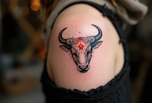 Like a ruby heart beating steadily, the red star constellation Aldebaran gives Taurus its fiery soul. tattoo idea