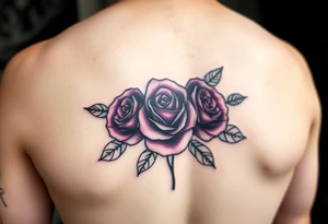 Create a rose tattoo with 3 roses add purple and pink also add black and make it bold
Roses without the stem tattoo idea