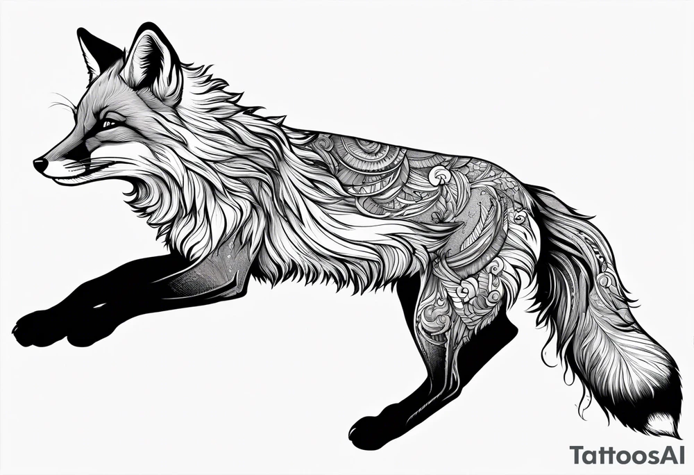 Fox leaping tattoo idea