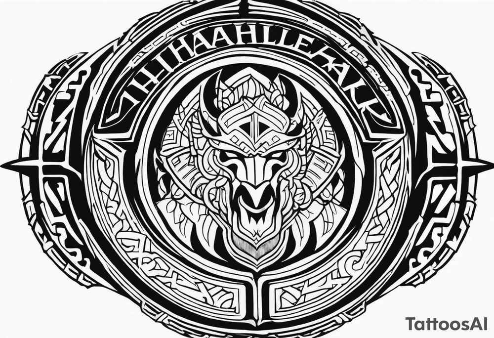 Valhalla berserker round shield tattoo idea