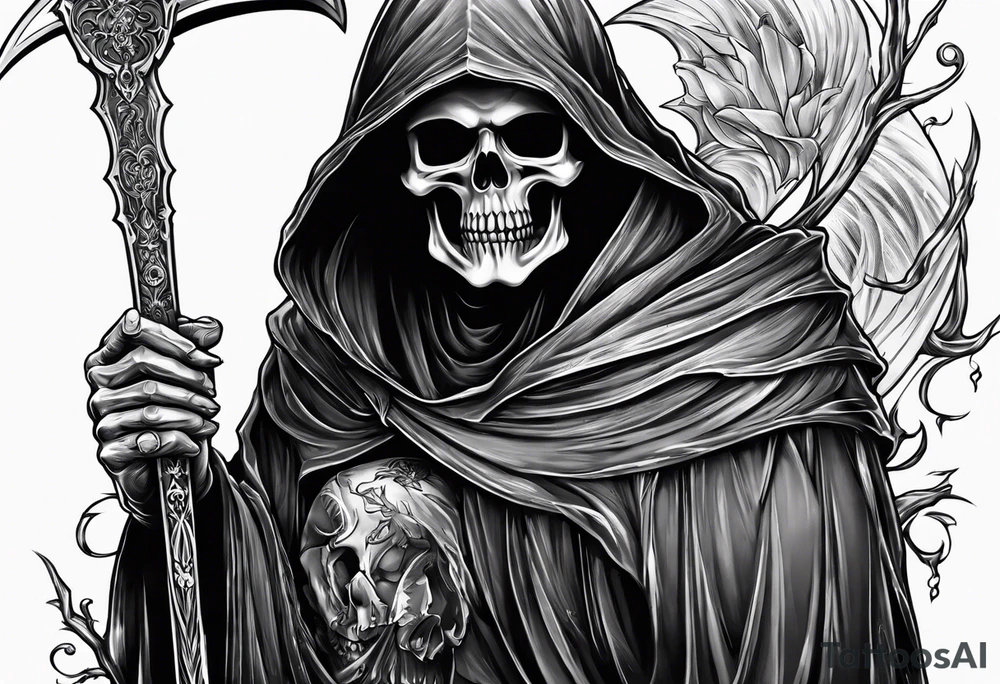 Grim reaper holding a ice tattoo idea