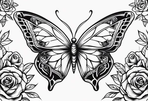 Butterfly roses tattoo idea
