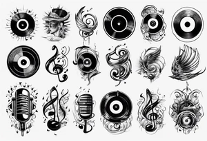 sound music vinyl tattoo idea