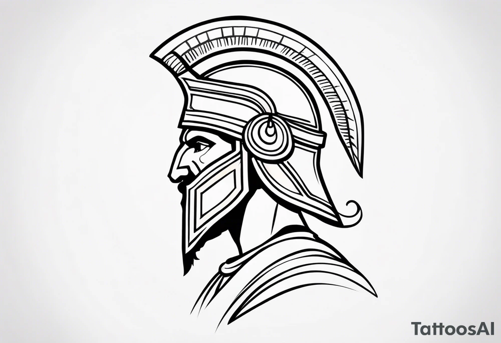 Ancient greek warrior symbol tattoo idea