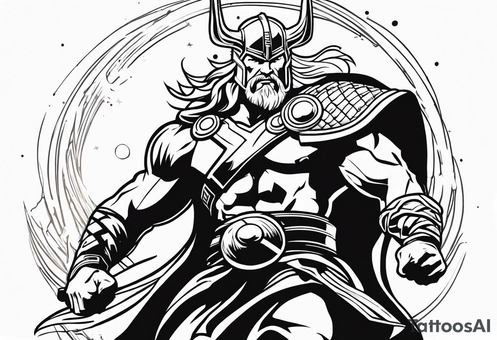 thor fighting Jormangdr tattoo idea