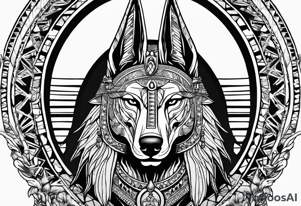 Angry Anubis ready to destroy world tattoo idea