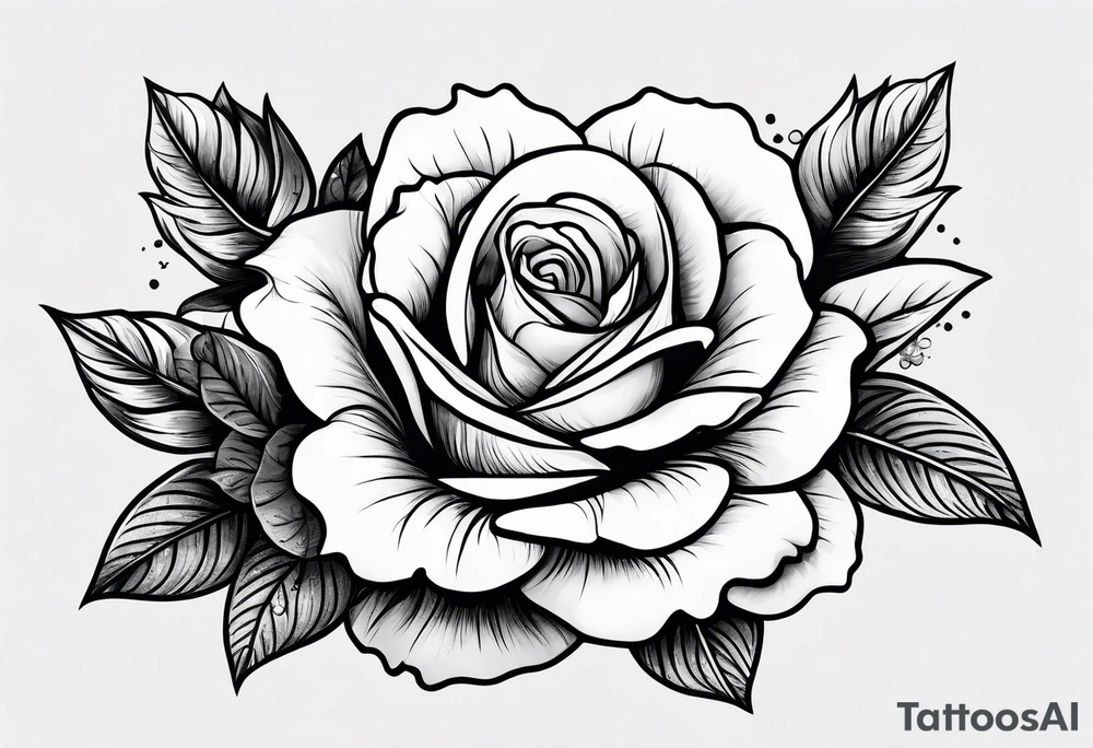 Rose on a mountain tattoo idea
